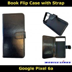 Book Flip Case with Strap For Google Pixel 6a GX7AS Slim Fit Look